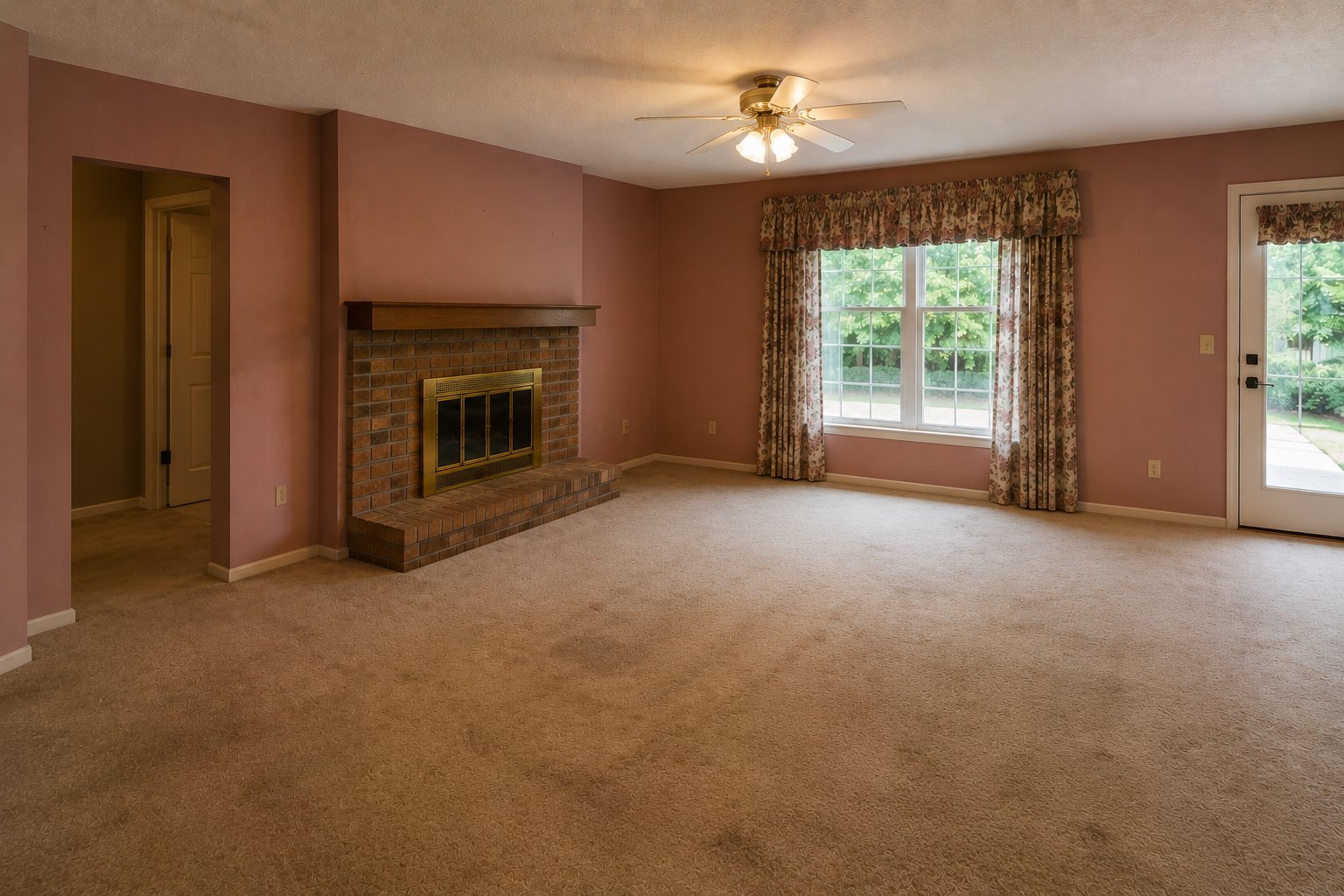 Living room before open concept remodel in Sandy Springs, GA